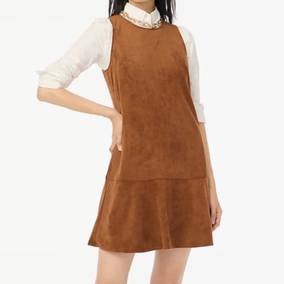 NWT | J. Crew Factory Faux-Suede Drop-Waist Mini Dress | Sz 12 - Picture 1 of 4